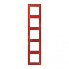 Рамка 5-я для горизонтальной/вертикальной установки  Серия- AS550  Материал- термопласт  Цвет- красный