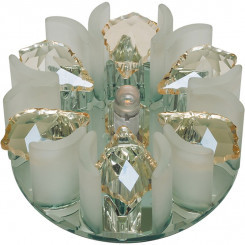 DLS-F120 G4 GLASSY/CLEAR+CHAMPAGNE Светильник декоративный встраиваемый, серия Fiore. Без лампы, цоколь G4. Стекло/стекло. Зеркальный/прозрачный+шампань. ТМ Fametto