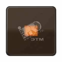 Клавиша с оранжевым окошком для выключателя с подсветкой  коричневая