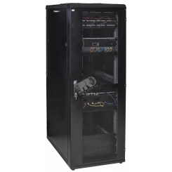 Шкаф серверный, 19'' 42U 800х1000 мм передня двухстворчатая перфорированная дверь, задняя перфорированная черная, ч.1 шкафа (ETM4736262, ETM886052, ETM6473576)