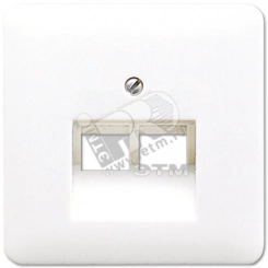 Крышка для сдвоенной телефонной и компьютерной розетки UAE  белая