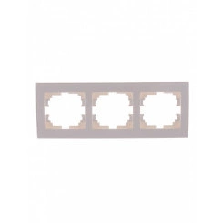 Рамка RAIN 3-ая горизонтальная жемчужно-белый перламутр с боковой вставкой