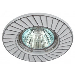 Светильник штампованный MR16,12V/220V, 50W белый/хром ST6 CH/WH  ЭРА