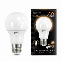Лампа светодиодная LED 7 Вт 680 Лм 3000К теплая Е27 A60 Black Gauss