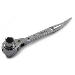 Ключ коликовый торцевой двусторонний трещоточный 14х17 хромированный Ключ коликовый торцевой двусторонний трещоточный 14х17 хромированный