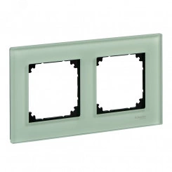 Рамка 2 поста стеклянная изумруд