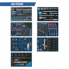 Набор инструментов 'ACTION' для тележки, 15 ложементов, 327 предметов