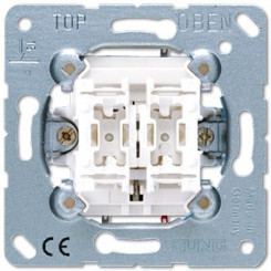Кнопка без фиксации для жалюзи 2-клавишная однополюсная (1 двигатель). Механизм. 10A 250V