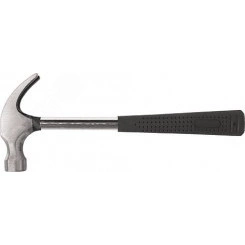 Молоток-гвоздодер, металлическая ручка, резиновая рукоятка 27 мм, 450 гр Молоток-гвоздодер, металлическая ручка, резиновая рукоятка 27 мм, 450 гр