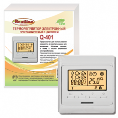 Терморегулятор HEATLINE Q-401  электронный, с ж/к дисплеем, программируемый