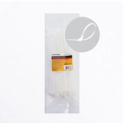 Хомут нейлоновый 2,5x200 мм, d пучка max 50 мм, нагрузка 8 кг, белый, (100шт в упак), Stekker Хомут нейлоновый 2,5x200 мм, d пучка max 50 мм, нагрузка 8 кг, белый, (100шт в упак), Stekker