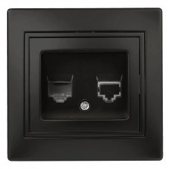 Розетка телефонная RJ11, IP20, СУ, Plano, антрацит 1-302-05 Intro ЭРА Розетка телефонная RJ11, IP20, СУ, Plano, антрацит 1-302-05 Intro ЭРА