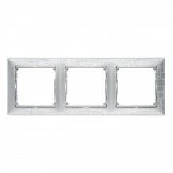 VALENA Рамка 3 поста горизонтальная алюминий модерн VALENA Рамка 3 поста горизонтальная алюминий модерн