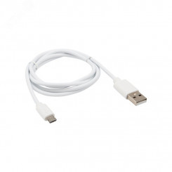 Кабель USB-micro USB, PVC, white, 1mе