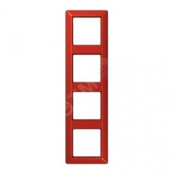 Рамка 4-я для горизонтальной/вертикальной установки Серия- AS550 Материал- термопласт Цвет- красный Рамка 4-я для горизонтальной/вертикальной установки Серия- AS550 Материал- термопласт Цвет- красный