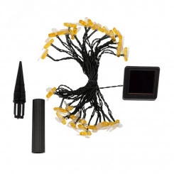 Каскад Lamper Янтарные Пчелы LED 10 м с выносной солнечной панелью 2 м и аккумулятором, IP65, теплое белое свечение Каскад Lamper Янтарные Пчелы LED 10 м с выносной солнечной панелью 2 м и аккумулятором, IP65, теплое белое свечение