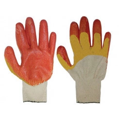 Перчатки вязаные х/б с двойной латексной заливкой наладонника