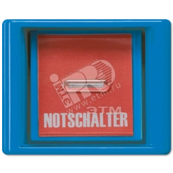 Клавиша с прозрачной крышкой для всех встраиваемых выключателей и кнопок  синяя