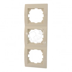 DERIY Рамка х3 вертикальная крем