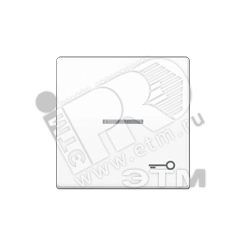 Клавиша для выключателя с окошком для подсветки и символом  замок   белая