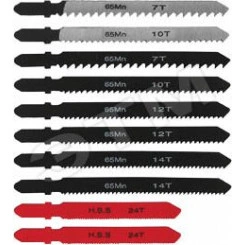 Полотна для э/лобзика, пластиковый кейс, набор 10 шт, европ.хвостовик