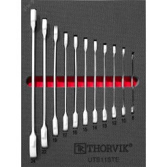 Набор ключей комбинированных трещоточных в EVA ложементе 280х375 мм, 11 предметов Набор ключей комбинированных трещоточных в EVA ложементе 280х375 мм, 11 предметов