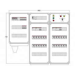Щит управления электрообогревом DEVIBOX HR 24x1700 D316 (в комплекте с терморегулятором и датчиком температуры)