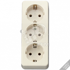 Розетка 16A 250V~ настольная тройная Розетка 16A 250V~ настольная тройная