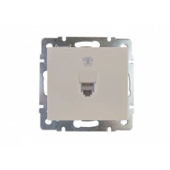 Розетка RAIN телефонная евро крем механизм Розетка RAIN телефонная евро крем механизм