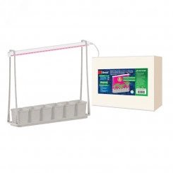 Набор Минисад светильник для растений светодиодный с подставкой Спектр для рассады и цветения 6 кашпо в/к мраморные TM Uniel Набор Минисад светильник для растений светодиодный с подставкой Спектр для рассады и цветения 6 кашпо в/к мраморные TM Uniel