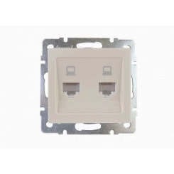 Розетка RAIN компьютерная 2-ая крем механизм Розетка RAIN компьютерная 2-ая крем механизм
