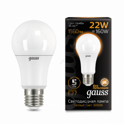 Лампа светодиодная LED 22 Вт 1900 Лм 3000К теплая Е27 A70 Black Gauss