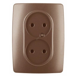 Розетка 2X2P, 16A-250В, Эра12, медь, 12-2107-14 Розетка 2X2P, 16A-250В, Эра12, медь, 12-2107-14