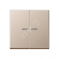 Клавиша 2-я для выключателей и кнопок  с окошком для подсветки. Серия A500  Материал- дуропласт  Цвет- шампань