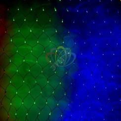 Гирлянда-сеть светодиодная 2х1.5м свечение с динамикой черный провод мульти