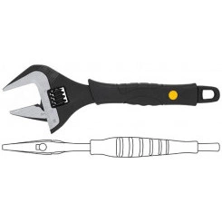 Ключ разводной ''Контур'', узкие губки, шкала, экстра увеличенный захват, ПВХ накладка на ручку 150 мм (34 мм)