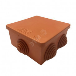 Коробка распределительная 80х80х40 (6 муфт д26), IP54, ОП, оранжевый, негорючая, ПВ-0