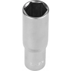 Головка торцовая ''Мастер'' (1/2''), удлиненная, Cr-V, FLANK, хроматированное покрытие, 19мм