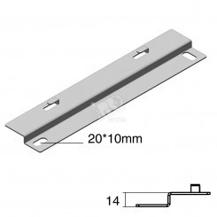 Z-образная поддерживающая консоль быстрой фиксации для проволочных лотков, высота - 14 мм, ширина - 60 мм, длина - 180 мм, кратность - 1шт, SZ - Оцинкованная сталь (методом Sendzimir)
