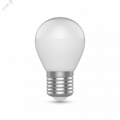 Лампа светодиодная LED 4.5 Вт 380 Лм 2700К теплая Е27 Шар milky Basic Filament Gauss
