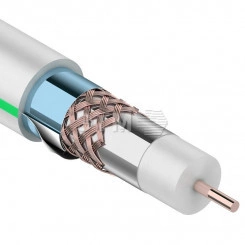 Кабель коаксиальный RG-6U+Cu, 75 Ом, Cu/Al/Cu/Al, 90%, две фольги, бухта 100 м, б