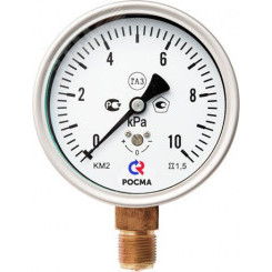 Манометр для измерения низких давлений газов радиальный КМ-22Р 0-6kРа 1/2' кл.1.5
