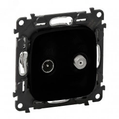 Valena ALLURE Розетка TV-SAT двухкабельная с лицевой панелью антрацит Valena ALLURE Розетка TV-SAT двухкабельная с лицевой панелью антрацит