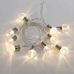 Гирлянда светодиодная Лампочки 10 LED, 1.5 м, прозрачный ПВХ, теплый белый цвет свечения, 2 х АА (батарейки не в комплекте) NEON-NIGHT