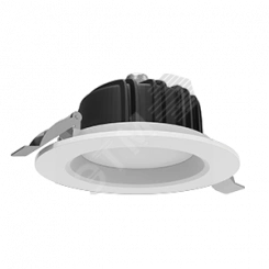 Светильник светодиодный Downlight круглый встраиваемый 190*75 25W 4000K IP54/20 RAL9010 белый матовый авар.автон.пост.действия Teletest