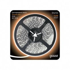 Лента светодиодная LED 2835/120-SMD 9.6W 12V DC, теплый белый 5м Лента светодиодная LED 2835/120-SMD 9.6W 12V DC, теплый белый 5м