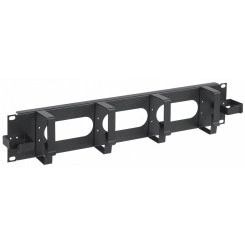 Органайзер кабельный2U 2 боковых горизонт. и 4 вертик. кольца черный