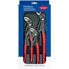 Набор COBRA клещей переставныеавных в ложементе 3 предмета комплектация 8701xx клещи переставныеавные 180 мм 250 мм и 300 мм чёрные обливные рукоятки KN-002009V02