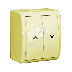 Simon15 Aqua Переключатель для жалюзи с электрической блокировкой IP54 10А 250В винтовой зажим S15A с.кость Simon15 Aqua Переключатель для жалюзи с электрической блокировкой IP54 10А 250В винтовой зажим S15A с.кость