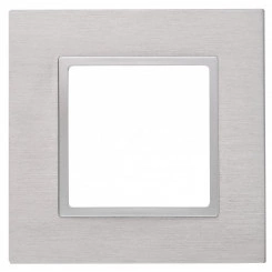 Рамка на 1 пост, металл, Эра Elegance, алюминий+алюм, 14-5201-03 Рамка на 1 пост, металл, Эра Elegance, алюминий+алюм, 14-5201-03